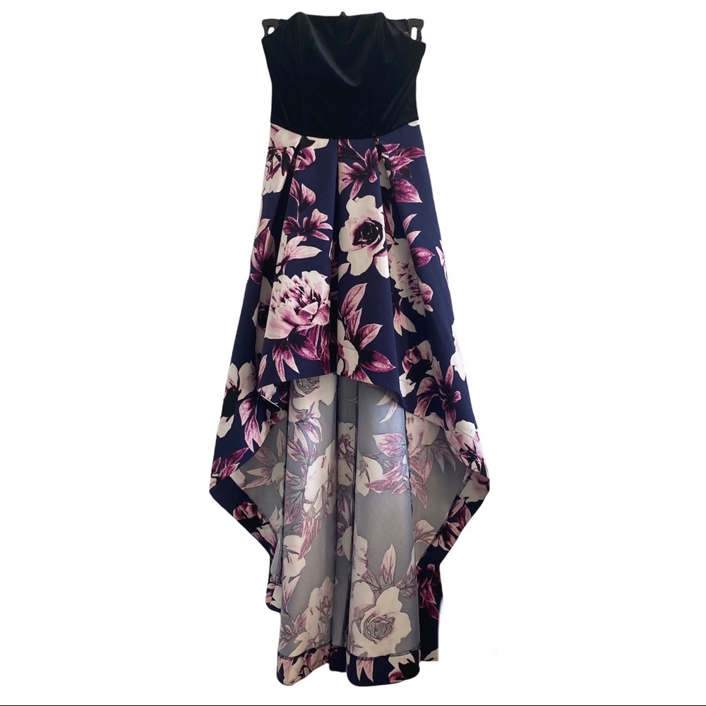 Strapless Floral Dress